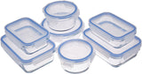 Amazon Basics Lebensmittelbehälter aus Glas mit Deckel, 20er-Pack (10 Behälter + 10 Deckel), BPA-frei, durchsichtig, blau, Aufbewahrungsboxen für Lebensmittel, Naty Shop, 14er-Packung einzeln