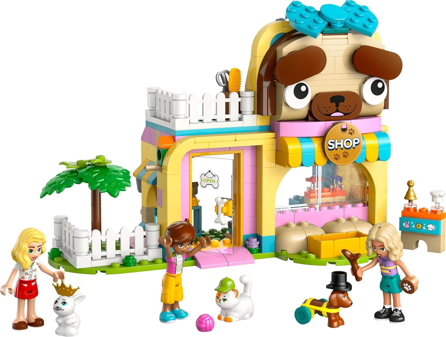 LEGO Friends Animal Accessories Store Rollenspielset Lernspielzeug für Mädchen ab 6 Jahren 3 Minifiguren und 3 Tierfiguren Katze Hund Hase Geschenkidee für Kinder 42650 Bausets Besuchen Sie den LEGO-Store