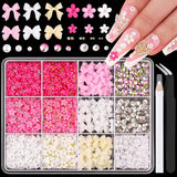 GZMAYUEN 920 Stück Gold Silber Flatback Perlen Für Nägel, Halbrunde Weiße Beige Nagelperlen, Kleine Halbrunde Flatback Perlen Für DIY Nail Art Decor