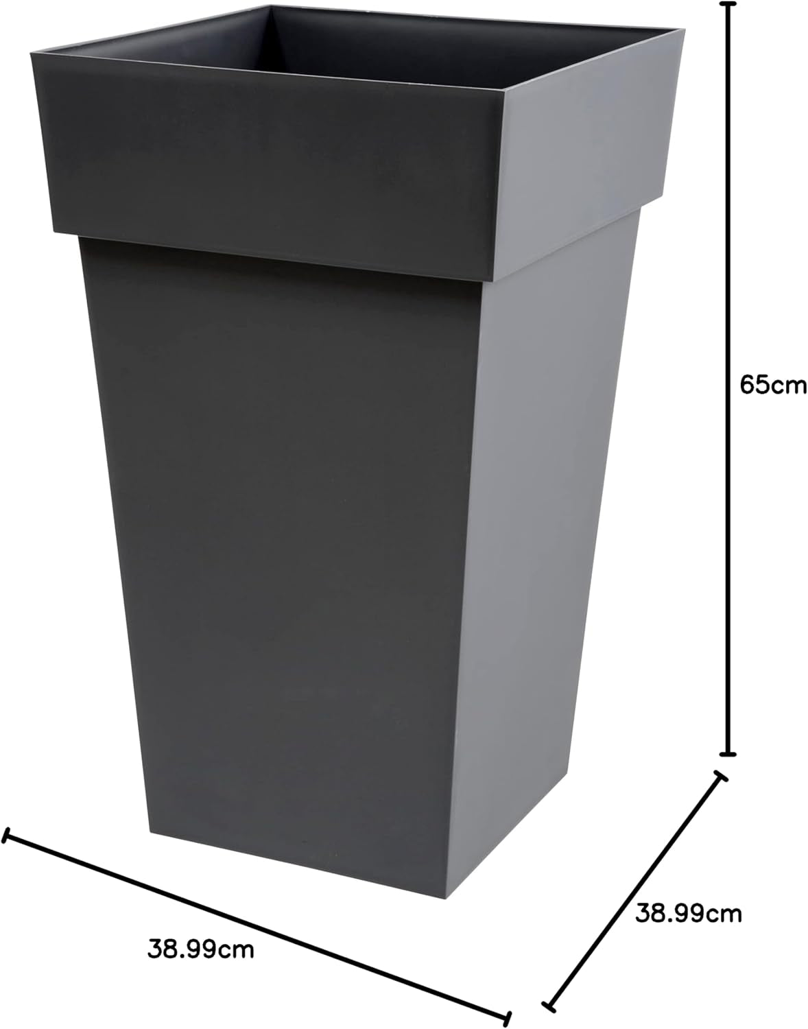 Plastiques 13635 G.ANT SX3 Blumentöpfe aus Polypropylen Toskana, 39 x 39 x 65 cm, grau