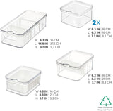iDesign Aufbewahrungsboxen, Kühlschrank-Organizer mit Deckel im 5er-Set, Lebensmittel-Aufbewahrungsboxen aus recyceltem Kunststoff zum Organisieren von Verbrauchsmaterialien, durchsichtige und weiße Lebensmittel-Aufbewahrungsboxen von Naty Shop