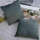 Vorhang-Kastenkissen, dekoratives Kissen, LxB 45 x 45 cm, grüner Jacquard „Greta“ mit Fischgrätenmuster, pflegeleicht, Reißverschluss, weiche Füllung, 320 g, verschiedene Farben, 2023510, Reisekissen, Naty Shop