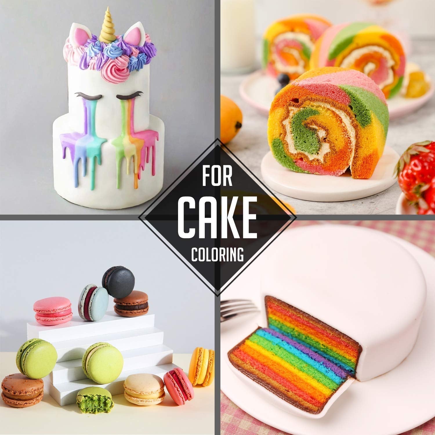 Lebensmittelfarbe – 24 lebendige Lebensmittelfarben zum Backen, Kuchendekorieren, Zuckerguss, Kekse, Fondant und Macarons – flüssige Lebensmittelfarbe für Seifenherstellung und Bastelarbeiten – 24 x 6 ml