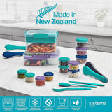 Bento Box TO GO Lunchbox-System mit Fächern | 1,25 L Lunchbox mit Joghurt-/Obstbehälter | für Kinder und Erwachsene l | BPA-freies Minty Teal [21685-8T], mintgrüne Frischhaltedosen von Naty Shop