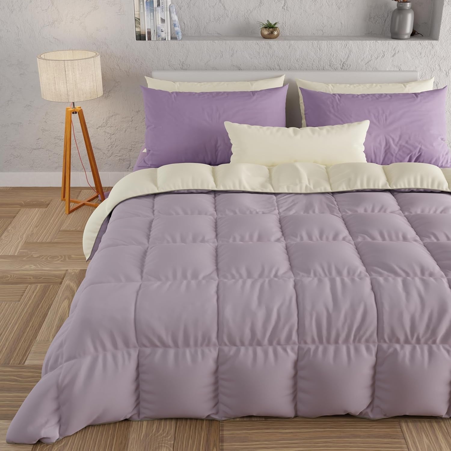 PETTI Artigiani Italiani - Winterdecke für Doppelbett, Maxi, einfarbig, doppelseitig, weiß, grau, 100 % Made in Italy Bettdecken und Steppdecken Naty Shop Pink Bettgröße 120-130X200: [Steppdecke 220 x 260 cm]