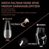 Ballerina-Gel-Nagelspitzen, 216 Stück, 12 Größen, weiche Gel-Nagelspitzen, vollständige Abdeckung, Nagelverlängerungs-Set, halbmatt, DIY, Heimkunst
