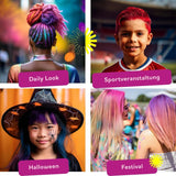 Lebendiges 12-Farben-Haarfärbestift-Set (Wagen) - einfach zu verwenden - auswaschbar - temporäre Haarfärbung - auch für dunkle Haarfarben - als Geschenk Halloween Karneval Geburtstag Weihnachten Haarfärbemittel Naty Shop