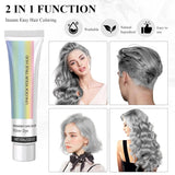 Haarfärbemittel Grau Silber Natürliche Haarfärbecreme für Silbergrau, Graue Haarfärbecreme Silbergrau, Silbergraue Naturhaarfärbecreme Graue Haarfärbemittel für alle Haartypen mit 1 Kopfhautmassagegerät (100 ml) Haarfärbemittel Naty Shop