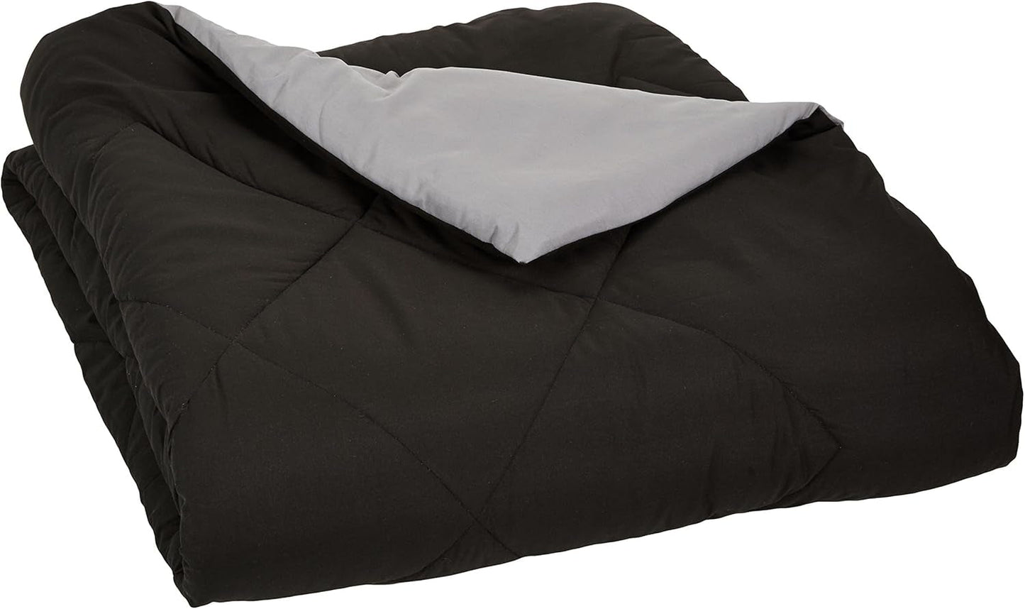 Amazon Basics Bettbezug aus Mikrofaser, beidseitig verwendbar, 220 x 240 cm, grau / schwarz Bettdecken und Steppdecken Naty Shop