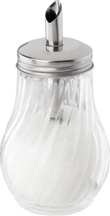 FMprofessional 280ml FLEURETTE Zuckerspender, Glasbehälter, Behälter zum einfachen Dosieren, Behälter für verschiedene Anlässe, hochwertiger Behälter (Farbe: Silber), Menge: 1 Stück