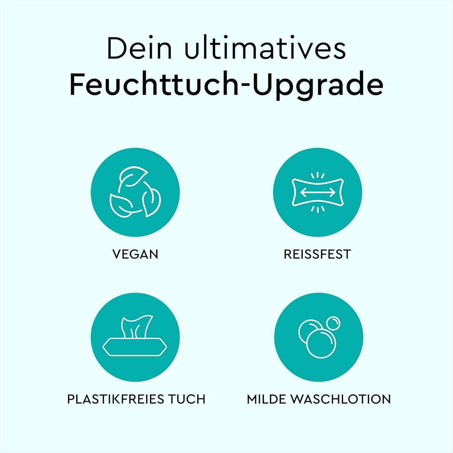 LILLYDOO Feuchttücher, 50 Stück, 100 % plastikfrei, extragroß, geruchsneutral