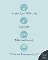 Steinzeug-Geschirrset für 12 Personen, 36-teilig, urbaner Stil, hohe Qualität, SEHR GUTER TEST, Steinzeug-Geschirrset – Schüssel- und Teller-Set – Tafelservice für 12 Personen, Pure Living-Geschirrsets in mattem Graubraun