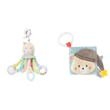 Fehn Octopus Aktivitätsspielzeug – Baby-Motorikspielzeug für Kinderwagen und helle Starts, Oball, Rasselspielzeug mit Greifbällen zum Spazierengehen, interaktives Babyspielzeug Bebe Toys Naty Shop Octopus Touch Book Pack