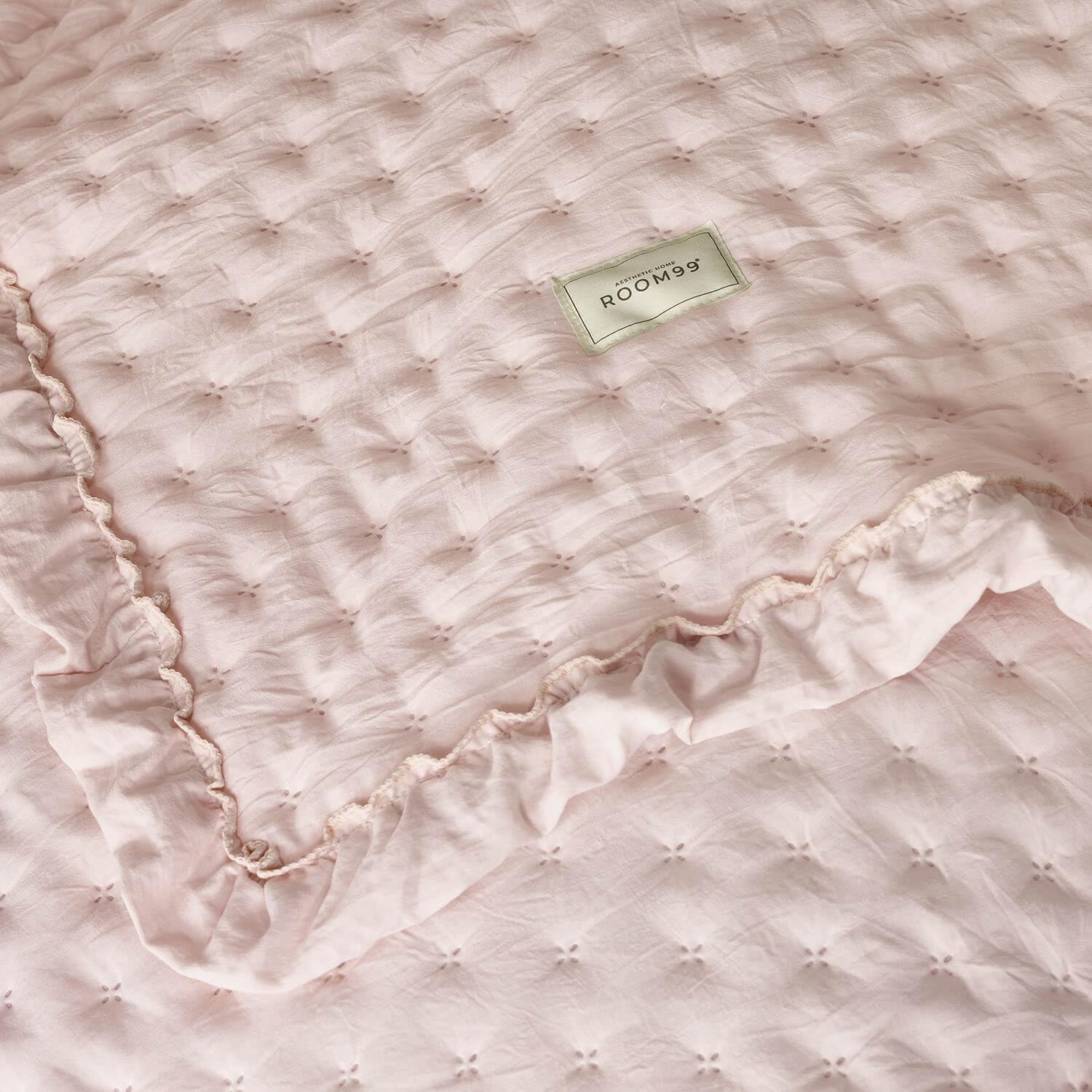 Elegante Tagesdecke Molly in Puderrosa, 170 x 210 cm, Tagesdecke, vielseitig einsetzbar als Tagesdecke oder Sofaüberwurf, Decke für Bett und Sofa, Deckenstil, ideal als Tagesdecke, Betten und Decken. Besuchen Sie den ROOM99-Store