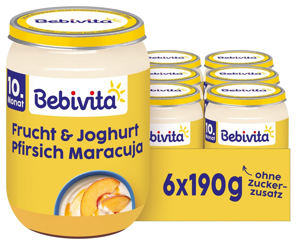 Obst und Joghurt/Quark DUO Pfirsiche Passionsfrucht/Joghurt, 190g 6er Pack (6x190g)