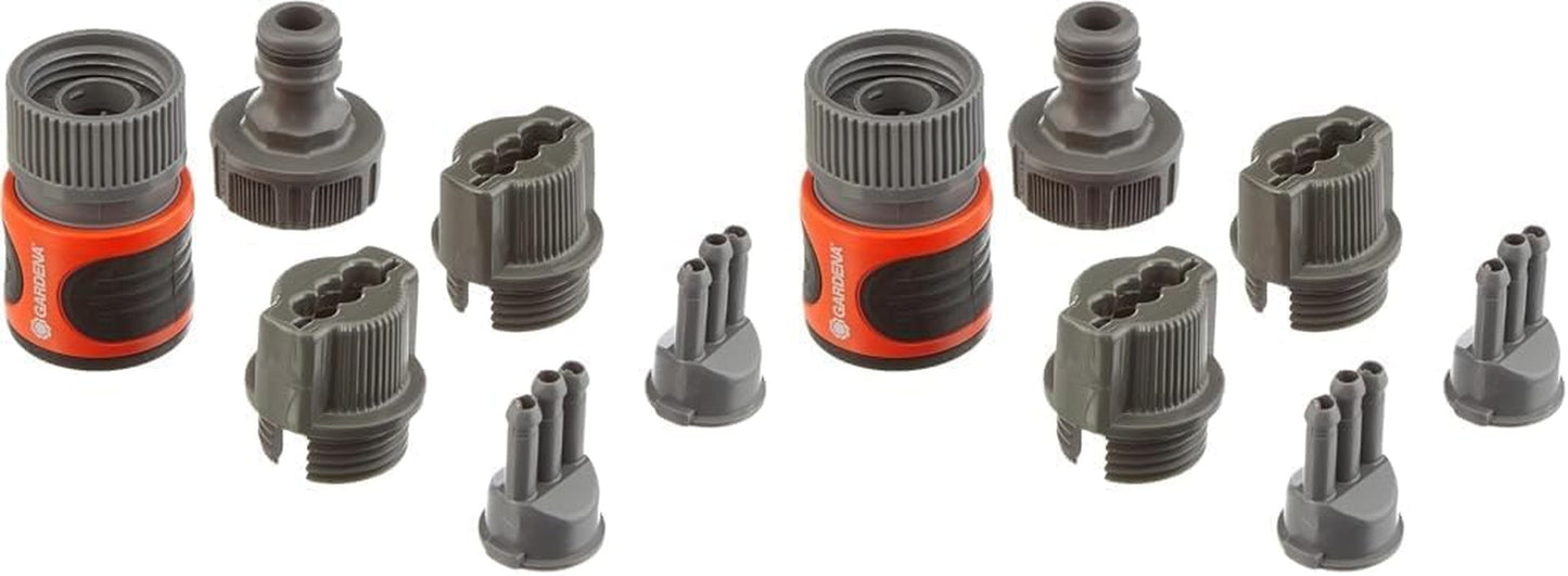 Gardena Sprinklerschlauch-Verbindungsset: Anschlussarmaturen für Anfang und Ende des Sprinklerschlauchs, Zubehör für Artikel (995, 996, 997, 1998, 1999), Original Gardena Systemteile (5316-20)