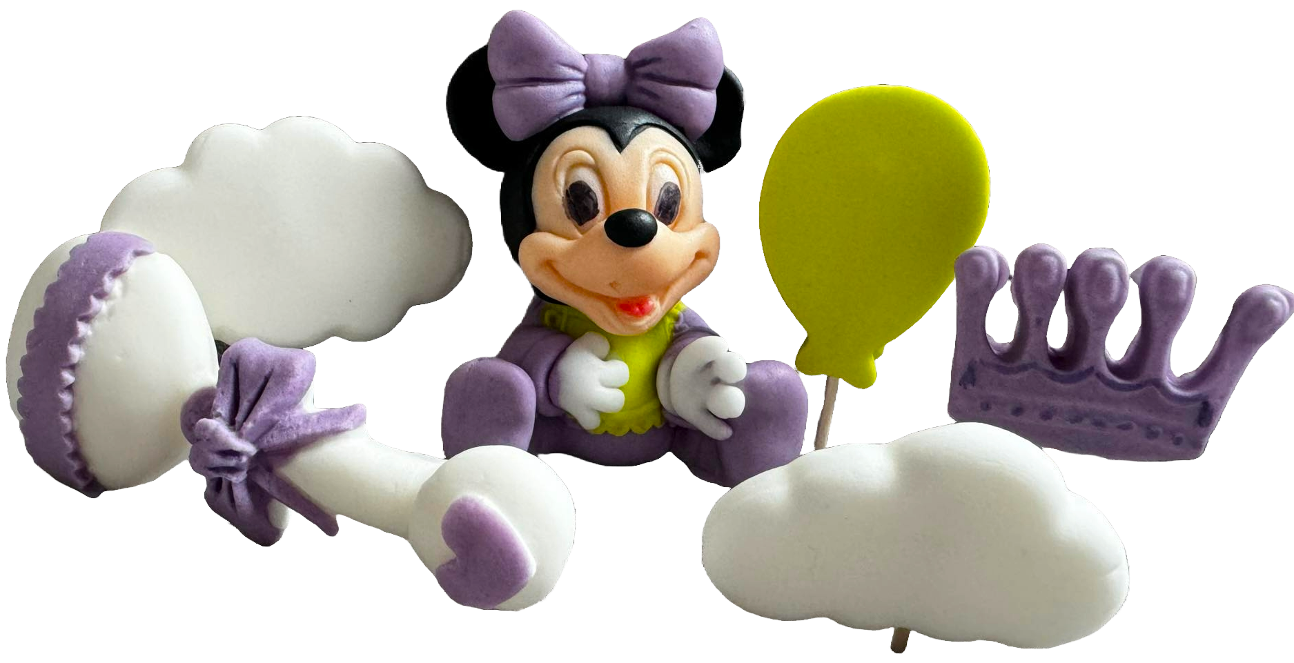 Set mit 6 essbaren Zuckerdekorationen, Minnie Mouse Zuckerpastendekorationen Naty Shop