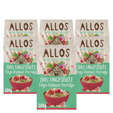 Ungesüßter Allos-Porridge mit Feigen und Himbeeren | Porridge ohne Zucker | Bio-Müsli | Müsli mit Früchten | Haferflocken | Porridge zum Frühstück | Müsli zum Frühstück | Vegan | 6er-Pack (6 x 500 g)