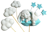 Set mit 7 essbaren Zuckerdekorationen, Hasen-Dekorationen aus Zuckerpaste, Naty Shop