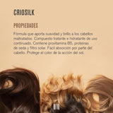 Criosilk Haarspülung, 300 ml, mit Provitamin B5 und Seidenproteinen, verleiht strapaziertem Haar Geschmeidigkeit und Glanz, spendet Feuchtigkeit und regeneriert das Haar Naty Shop Haarmaske