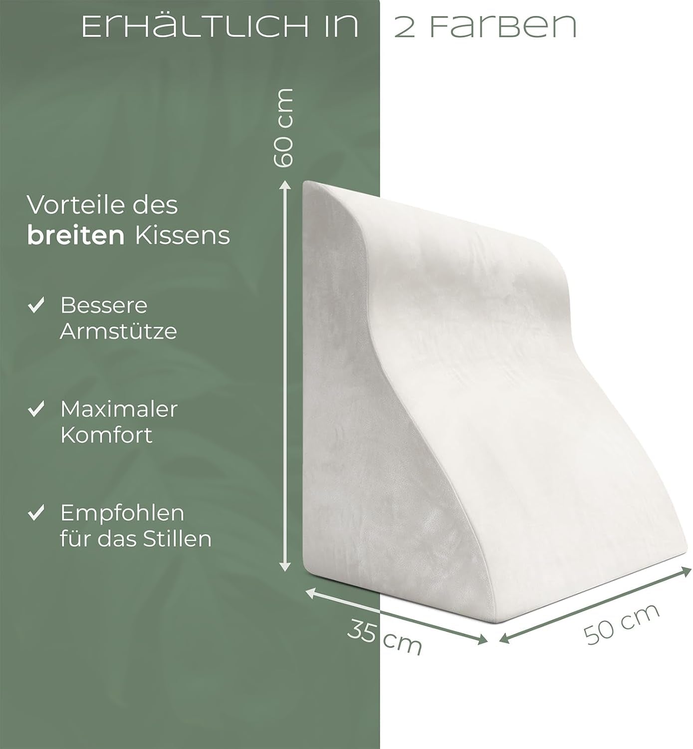 Lesekissen für Bett und Sofa, bequemes Rückenkissen mit Memory-Schaum, Anti-Reflux-Kissen als Bettkissen, Rückenlehne oder Kopfteil verwendbar, bequemes Bettkissen als angenehme Rückenstütze