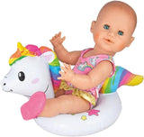 Heless 6601 – Henri Einhorn-Schwimmring für Puppen, Größe 28–35 cm, für Pool-, See- und Badewannenspaß