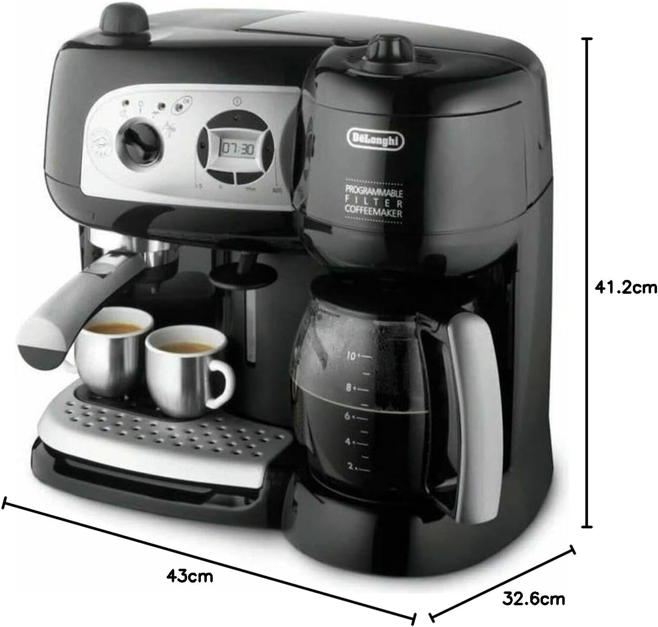 De'Longhi BCO264.1 Espresso- und Kaffeemaschine in einem, mit Pumpe, schwarz, 38 x 24 x 35 cm
