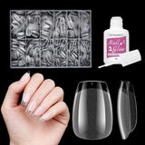 Kurze künstliche Nägel, Ballerina, 500 Stück, zum Aufkleben, 12 Größen, künstliche Nägel, kurze, weiche Gel-Nagelspitzen mit vollständiger Abdeckung für Gelnägel, kurz S