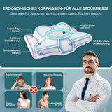 Nackenkissen, Kopfkissen, orthopädisches Kissen, Memory-Schaum-Kissen, ergonomisches Kopfkissen, Nackenstützkissen, Anti-Seitenaufprall-Kissen für Seiten-, Rücken- und Bauchschläfer, weiße orthopädische Nackenkissen, Naty Shop