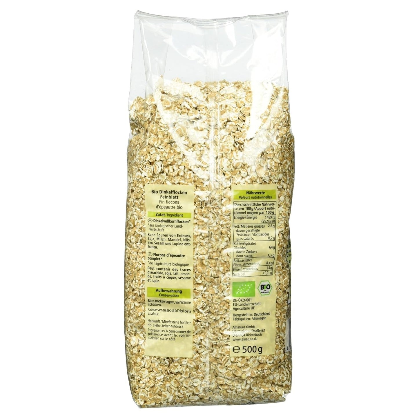 Bio-Dinkelflocken, feine Flocken, 500g
