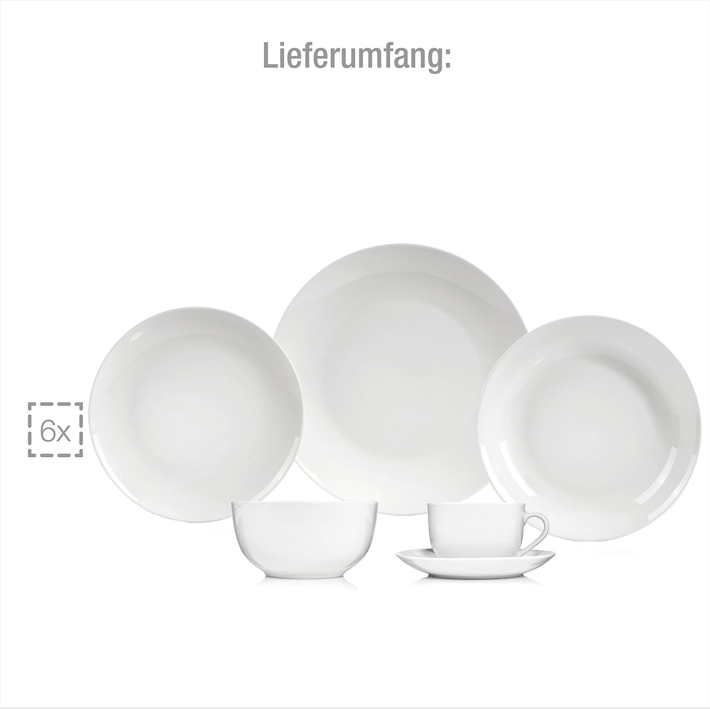 SÄNGER New Port Geschirrset, 36-teilig, für 6 Personen | DIE PREMIUM-KOLLEKTION