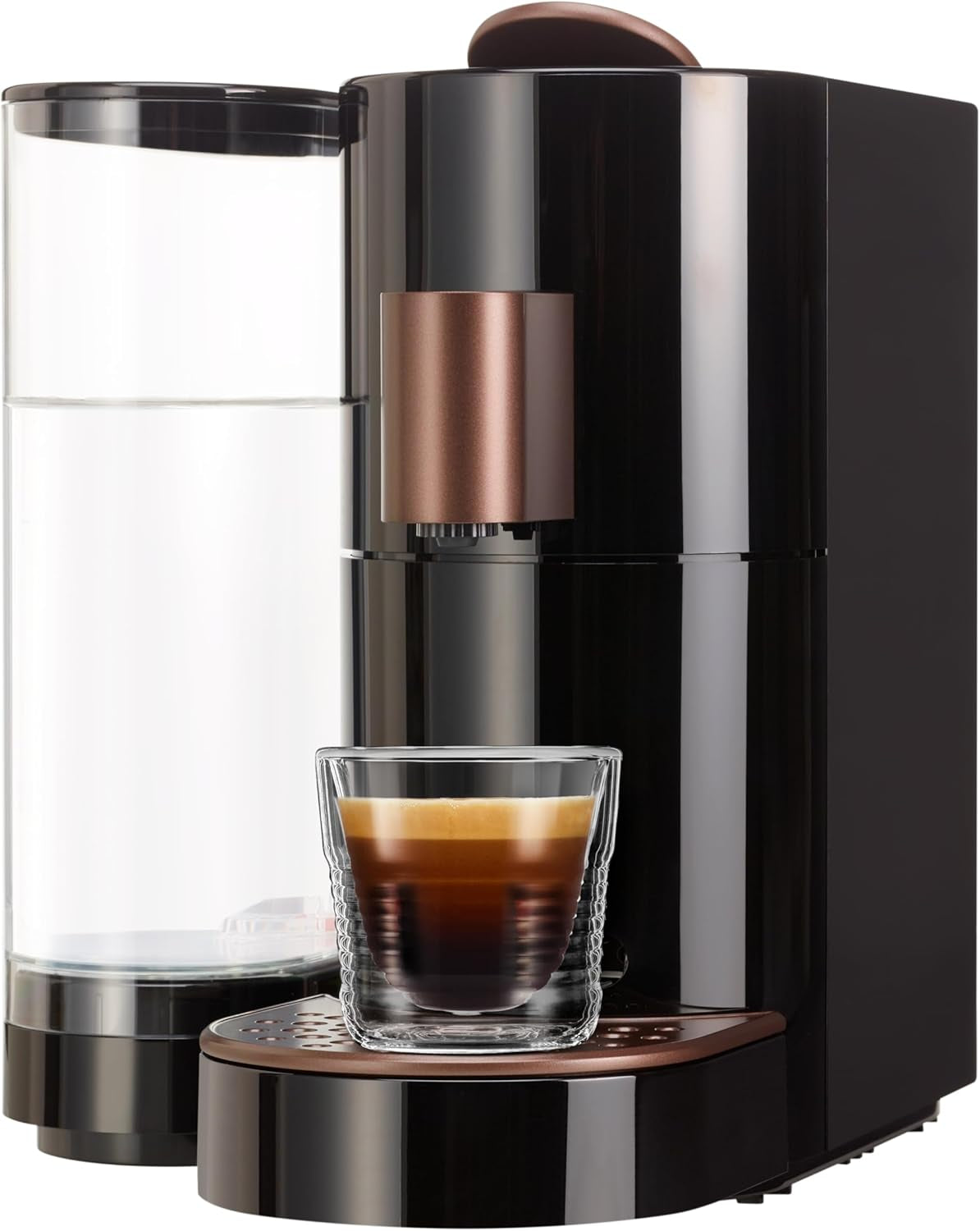 K-FEE TWINS II Kapsel-Espressomaschine für Kaffee, Tee und Kakao | Espressomaschine für große Tassen | Schnelles Aufheizen | 2,3 l Wassertank | 19 Takte | Schwarz-Kupfer