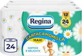 Regina Cartacamomilla – 8 Rollen Toilettenpapier, 300 flauschige Blätter, 3-lagig, weich und fest, recycelbare Papierverpackung