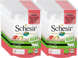 Cat Bio Adult Rind und Huhn mit Apfel, Nassfutter für Katzen, 16 Beutel x 85 g