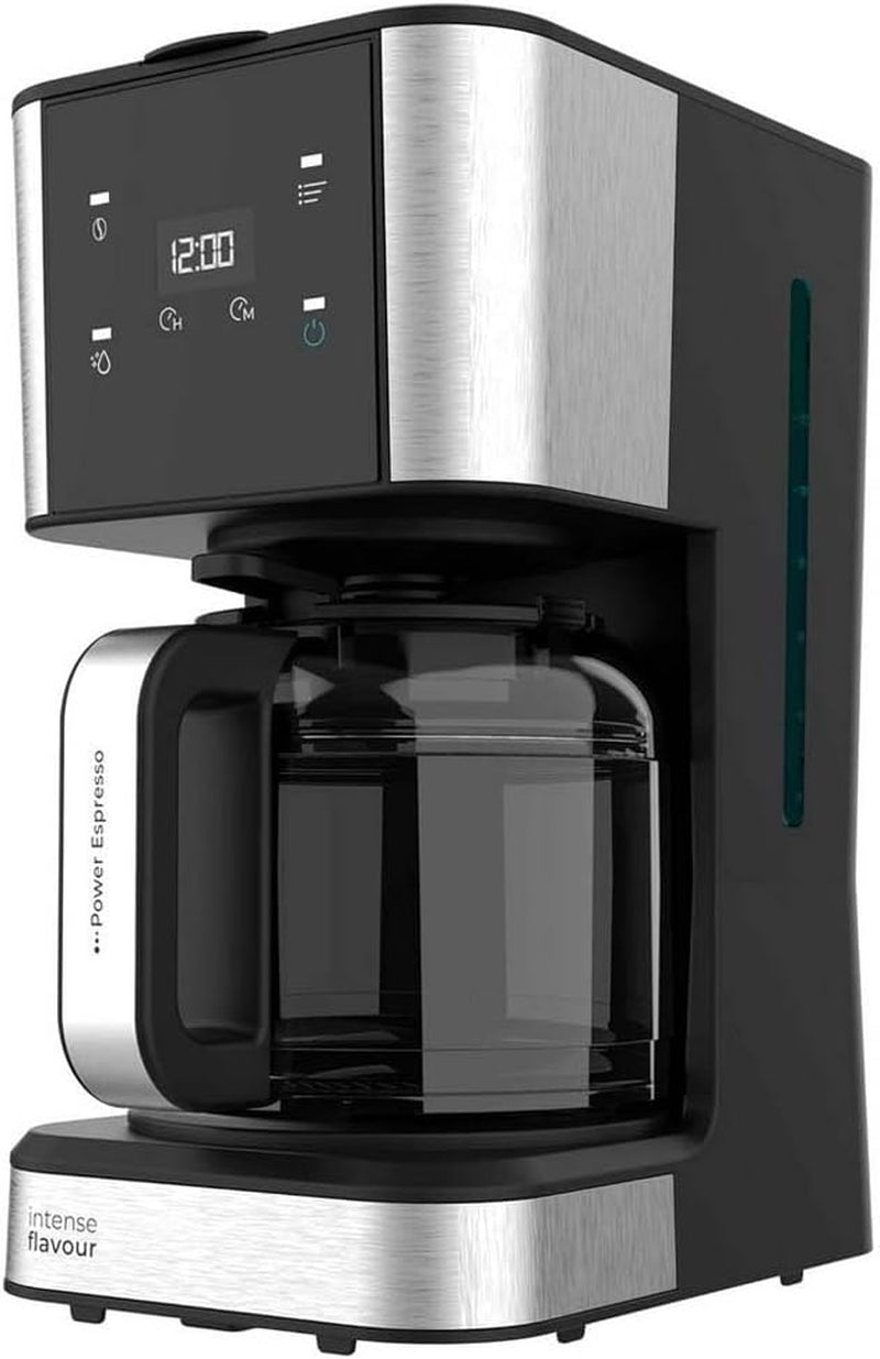Espresso mit Filter Cecotec Coffee 66 Drop and Touch, Leistung 950 W, 1,5 l, 12 Tassen, Touchscreen, Glaskaraffe, 24-Stunden-Timer, 6 Schalter, wiederverwendbarer Netzfilter