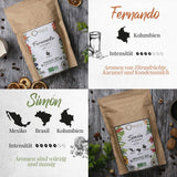 ORIGEENS Bio Kaffeebohnen Probierset 1kg | Premium Bio Arabica Kaffee Ganze Bohnen Set 4x250g | Traditionelle Röstung | Kaffee Geschenkset