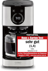 CASO Selection C 10 Thermo Design Kaffeemaschine – Edelstahlgehäuse, 1,2 l Isotherm-Karaffe (10 Tassen), Touch-Bedienung und Timer, Aroma PLUS-Funktion, Permanentfilter, Anti-Tropf-Filter