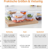 Amazon Basics Lebensmittelbehälter aus Glas mit Deckel, 20er-Pack (10 Behälter + 10 Deckel), BPA-frei, durchsichtig, blau, Aufbewahrungsboxen für Lebensmittel, Naty Shop