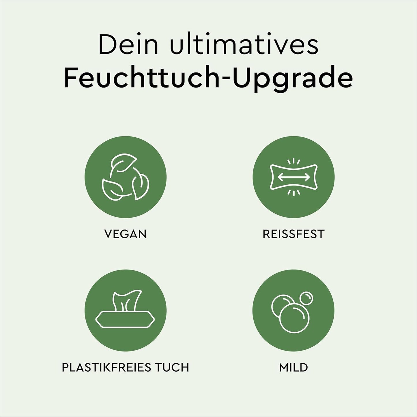 Grüne Feuchttücher von LILLYDOO, 600 Stück (10 x 60), 100 % plastikfrei, reißfestes Tuch – parfümfrei, sanft und natürlich, sanfte Reinigung für empfindliche Haut, dermatologisch getestet