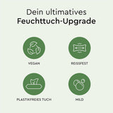 Grüne Feuchttücher von LILLYDOO, 600 Stück (10 x 60), 100 % plastikfrei, reißfestes Tuch – parfümfrei, sanft und natürlich, sanfte Reinigung für empfindliche Haut, dermatologisch getestet