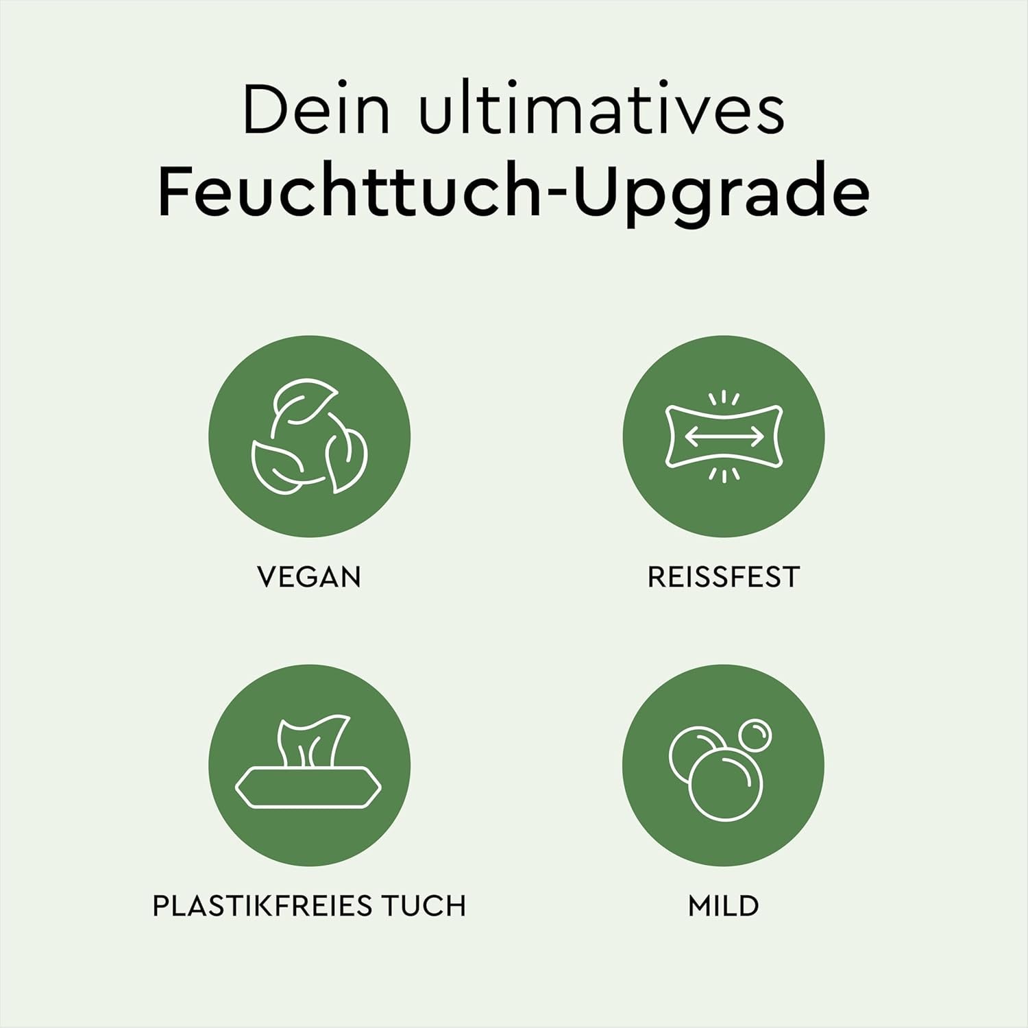 Grüne Feuchttücher von LILLYDOO, 600 Stück (10 x 60), 100 % plastikfrei, reißfestes Tuch – parfümfrei, sanft und natürlich, sanfte Reinigung für empfindliche Haut, dermatologisch getestet