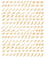 6 Blatt Nagelsticker Alte Alphabetzahlen Nagelaufkleber Selbstklebend Alte Briefe Nail Art Sticker Dekoration Nageldesign Zubehör