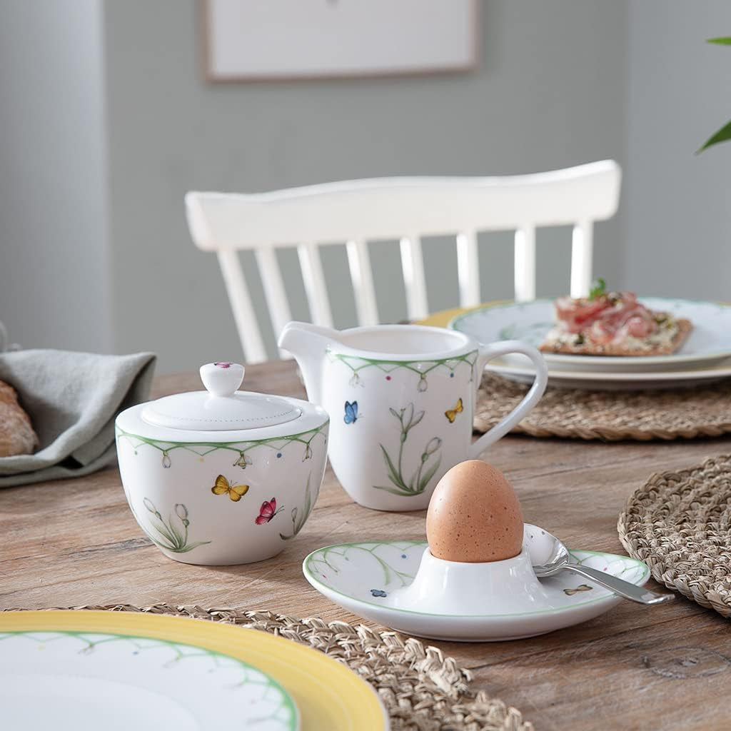 Villeroy & Boch Milchbecher Colourful Spring, 280 ml, Premium Porzellan, Weiß/Mehrfarbig