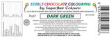 Lebensmittelfarbe Sugarflair Chocolate Lebensmittelfarbe für dunkelgrüne Schokolade - Farbige Bio-Kakaobutter, Schokoladenfarbe zum Färben von Schokolade, Pralinen - 35g