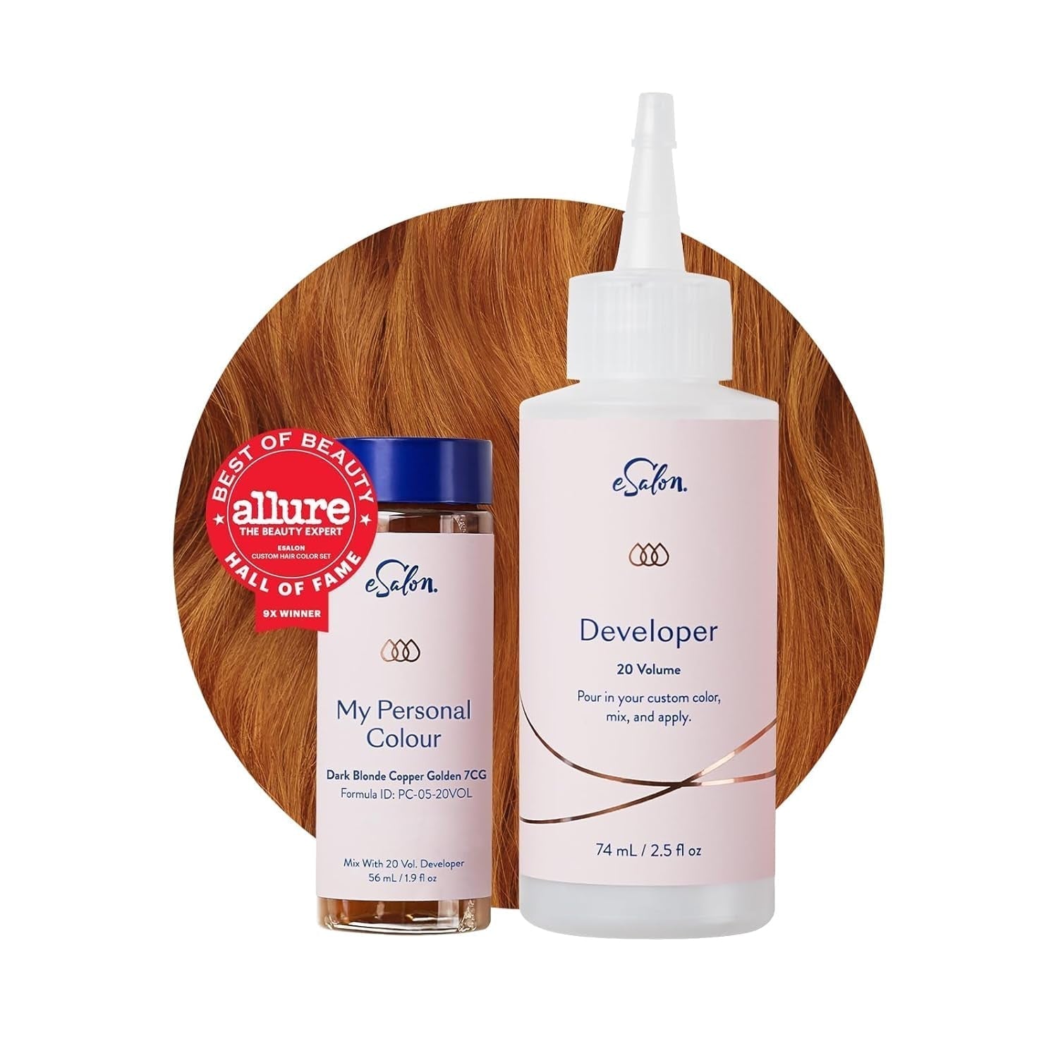 Permanentes Haarfärbeset, 100 % Grauabdeckung, Heimfärbung, 0 % Ammoniak-Haarfärbemittel, multidimensionale Haarfärbemittel, professionelle Haarfärbemittel, Naty Shop, Dunkelblond, Kupfergolden, 7 Cg