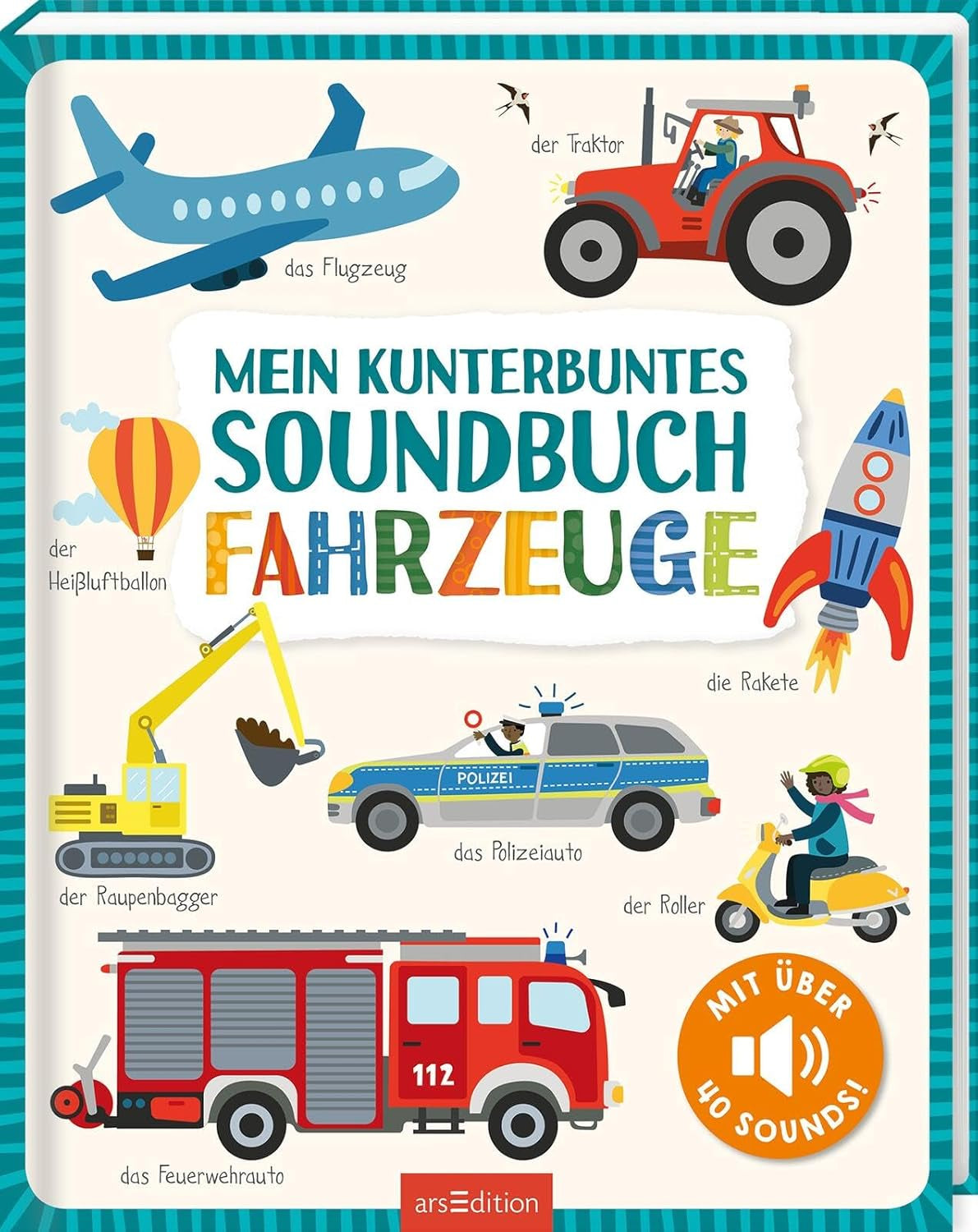 Mein Malbuch mit Geräuschen – Fahrzeuge: Mit über 40 Geräuschen | Hochwertiges Soundbuch mit realistischen Fahrzeuggeräuschen für Kinder ab 24 Monaten. Baby Toys Naty Shop Book