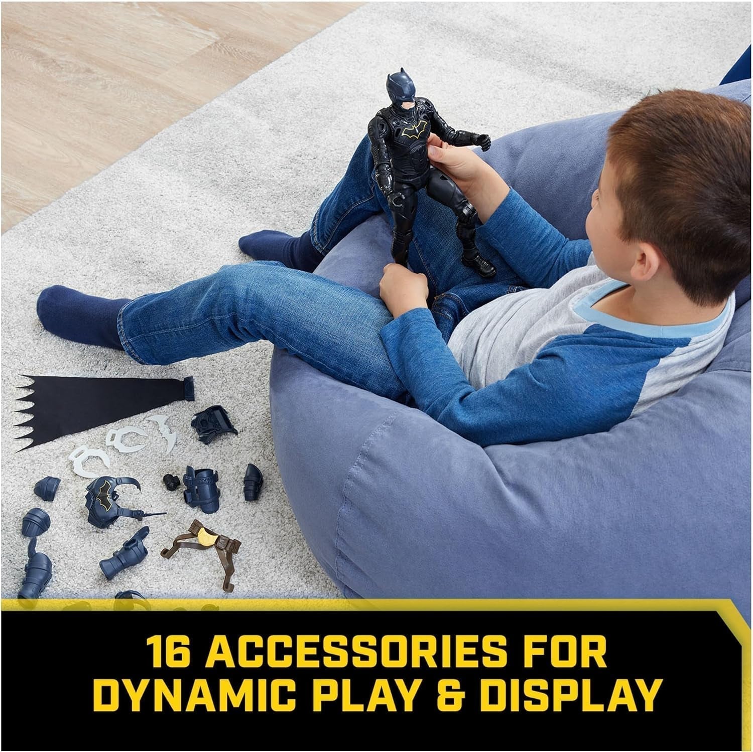 DC Batman Adventures Actionfigur, 30 cm – Mit 16 Ausrüstungsteilen und voll beweglich für spannende Abenteuer und actiongeladene Stunts, Spielzeug für Kinder ab 3 Jahren. Actionfiguren Naty Shop