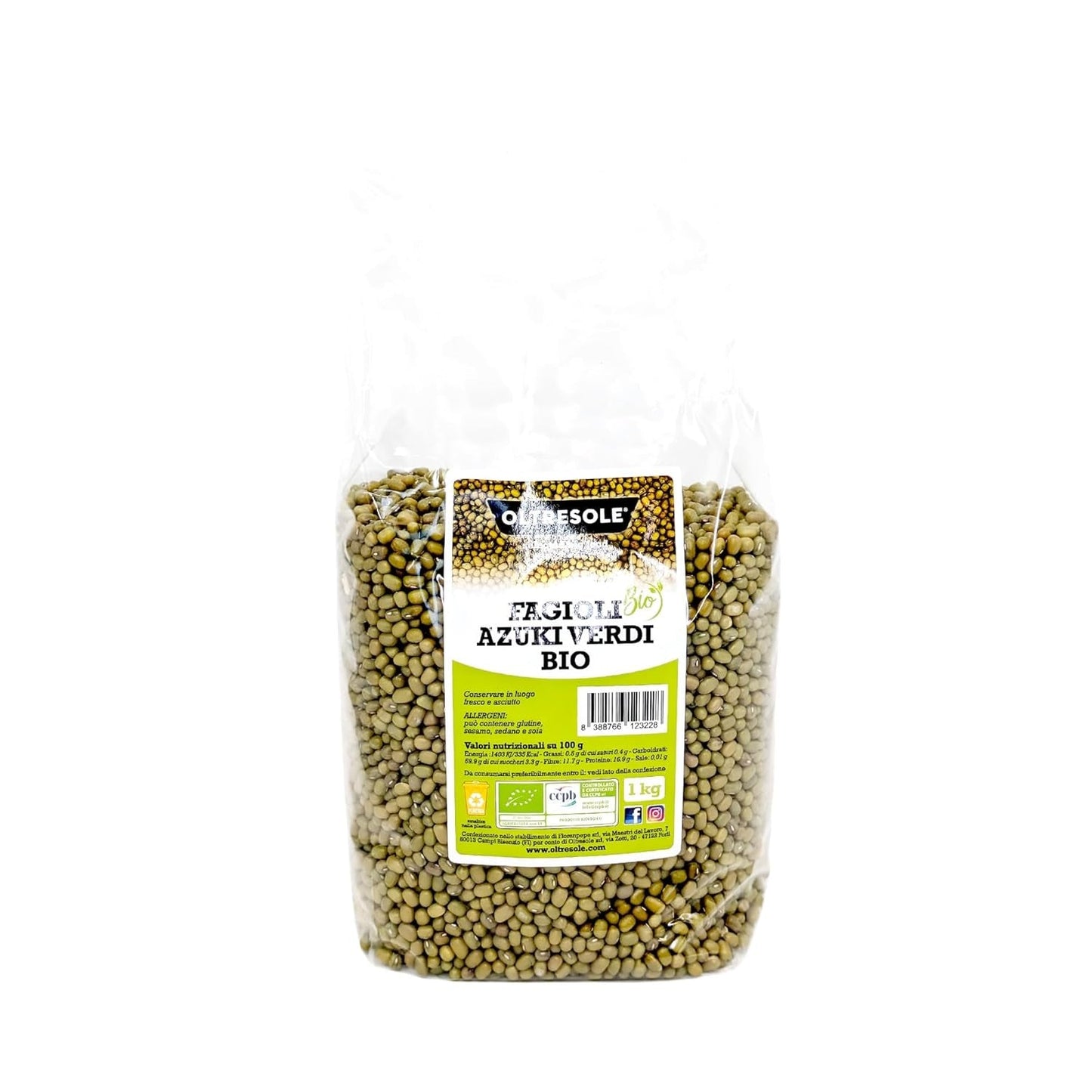 Bio-Grüne Azukibohnen, 5 kg, getrocknete Hülsenfrüchte aus kontrolliert biologischem Anbau, ideal für vegane und vegetarische Suppen, Salate und Rezepte, Sparpack