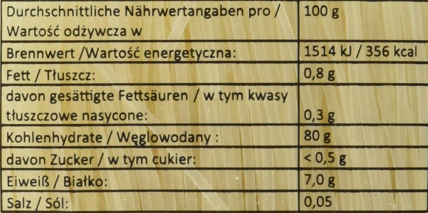 Reisnudeln – Thailändische, 1 mm breite Reisbandnudeln, hergestellt aus Reismehl – ​​17 x 400 g
