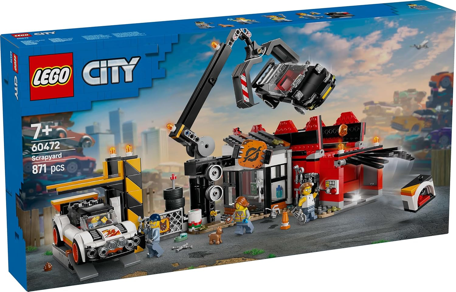 LEGO City Schrottplatz mit Autos – Spielzeug mit Schrottpresse und Kran, 2 Spielzeugautos, 4 funktionierenden Minifiguren und Bürogebäude – Geburtstagsgeschenke für Jungen und Mädchen ab 8 Jahren 60472 Besuche den LEGO-Store Bausets